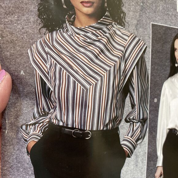 Vogue Sewing Pattern V1726 Misses Blouse Top Cowl Neck Long Sleeves Size 16-24 - Picture 3 of 6